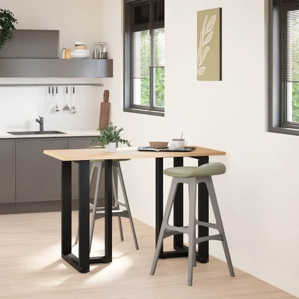 vidaXL Barbordben T-formet 2 stk svart 60x35x(90-91) cm stål