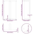 Miniatyrbilde 10 av 10: vidaXL Barbordben T-formet 2 stk svart 60x35x(90-91) cm stål