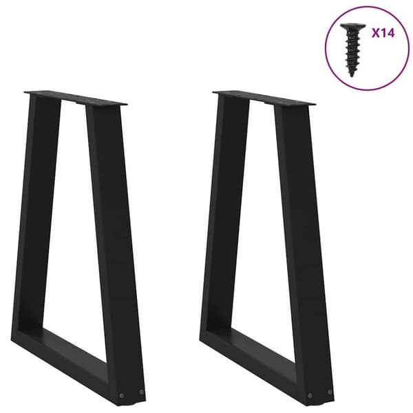 vidaXL sohvapöydän jalat V-muoto 2 kpl Musta 50x(72-73) cm Teräs