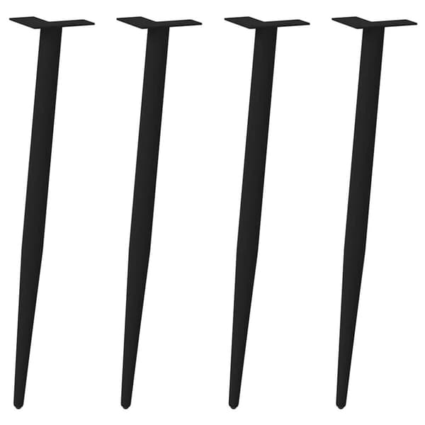 vidaXL Salongbordben konisk form 4 stk svart 72-73 cm stål