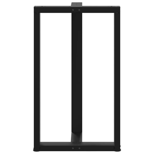 vidaXL Barbordben T-formet 2 stk svart 60x35x(100-101) cm stål