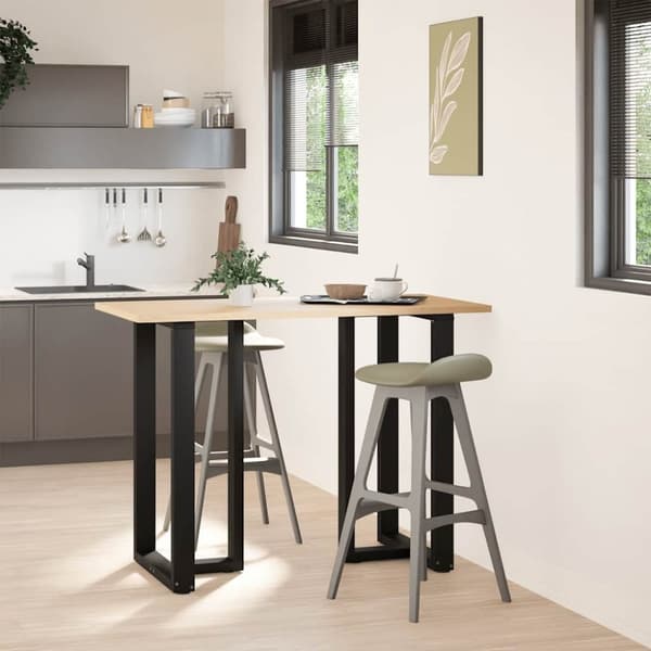 vidaXL Barbordben T-formet 2 stk svart 60x35x(100-101) cm stål