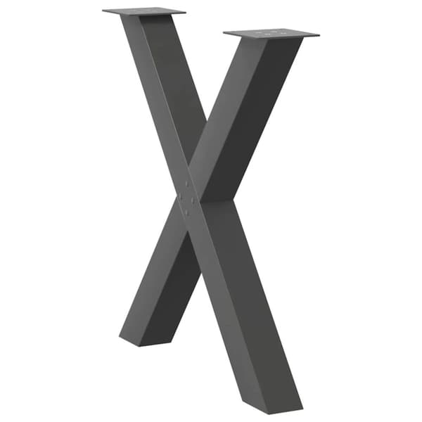 vidaXL Spisebordsben X-formet 3 stk 80x(72-73) cm stål antracitgrå