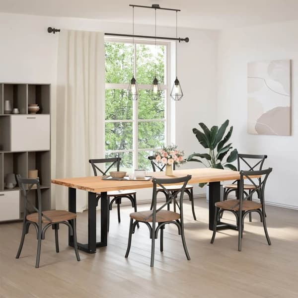 vidaXL Matbordsben T-formad 2 st svart 60x35x(72-73) cm stål