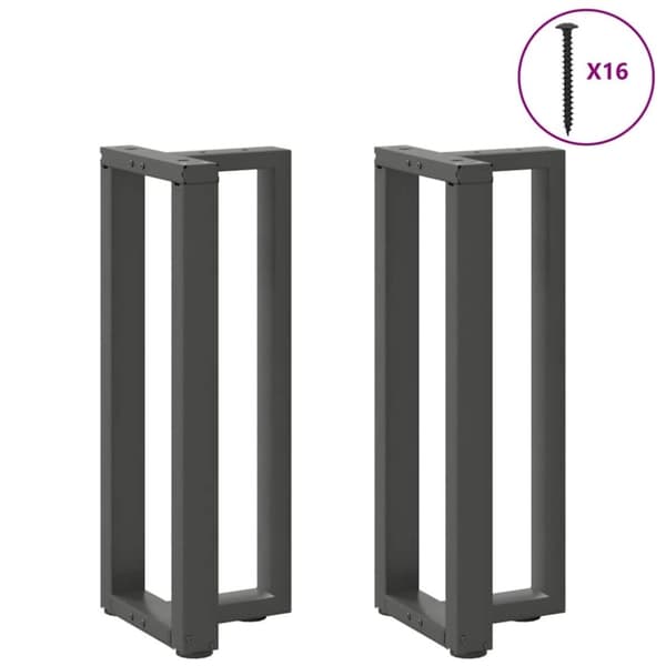 vidaXL Konsolbordsben T-formad 2 st antracit 38x25x(72-73) cm stål