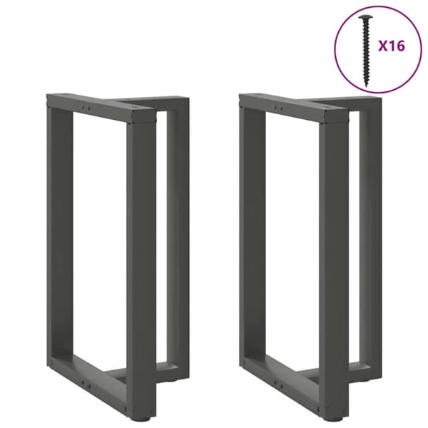 vidaXL barbordsben T-formet 2 stk 60x35x(90-91) cm stål antracitgrå