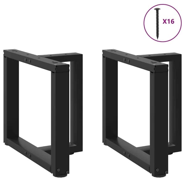 vidaXL Soffbordsben T-formade 2 st svart 50x25x(42-43) cm stål