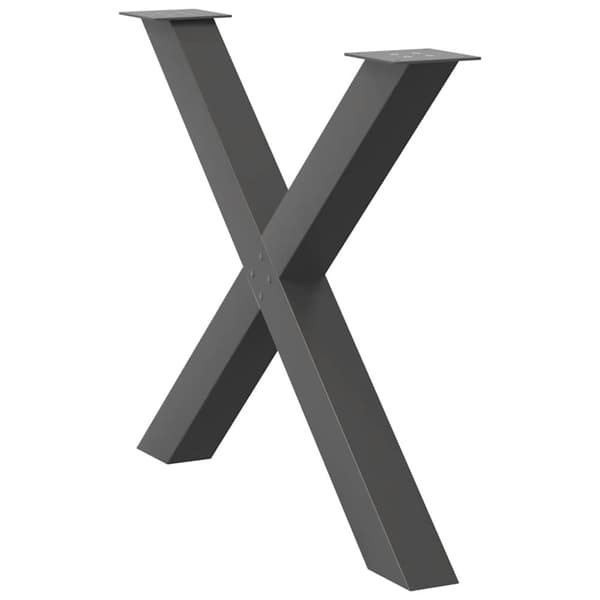 vidaXL Matbordsben X-formad 3 st antracit 90x(72-73) cm stål