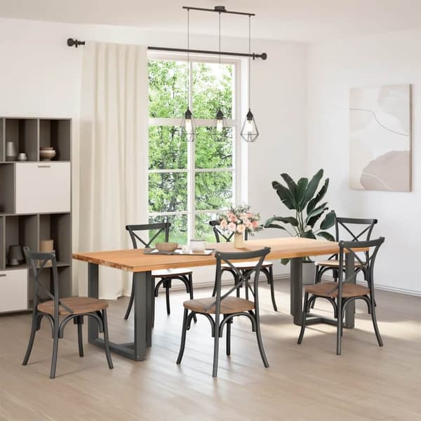 vidaXL Matbordsben T-formad 2 st antracit 70x35x(72-73) cm stål