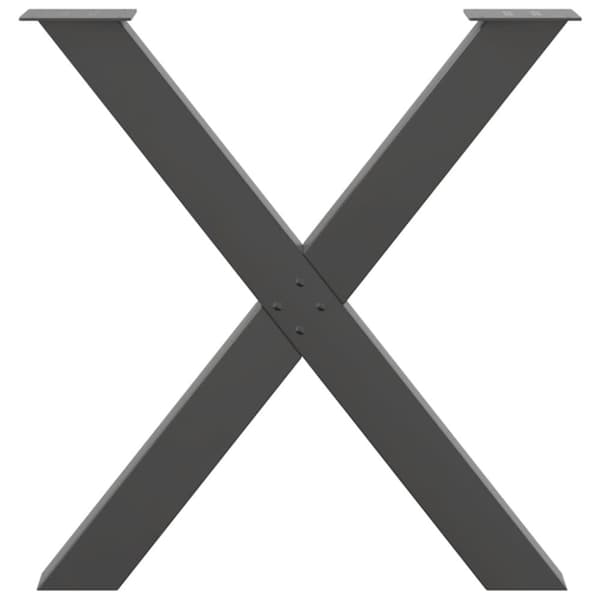 vidaXL Spisebordben X-formet 2 stk antrasitt 70x(72-73) cm stål
