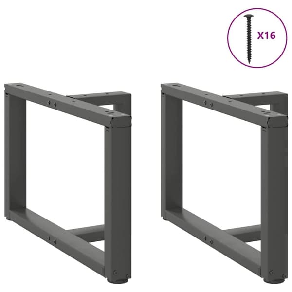 vidaXL Sohvapöydän jalat T-muotoiset 2 kpl antrasiitti 70x25x(42-43) cm teräs