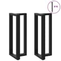 Miniatyrbilde 3 av 10: vidaXL Barbordben T-formet 2 stk svart 50x35x(100-101) cm stål