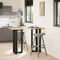 Miniatyrbilde 2 av 10: vidaXL Barbordben T-formet 2 stk svart 50x35x(100-101) cm stål