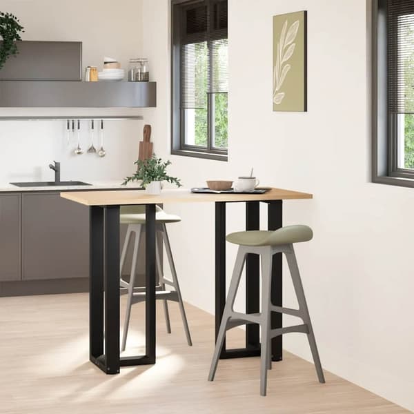 vidaXL Barbordben T-formet 2 stk svart 50x35x(100-101) cm stål