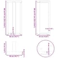 Miniatyrbild 10 av 10: vidaXL Barbordsben T-formad 2 st svart 50x35x(90-91) cm stål
