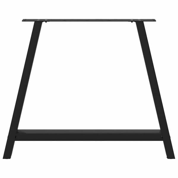 vidaXL Spisebordben A-formet 2 stk svart 100x(72-73) cm stål