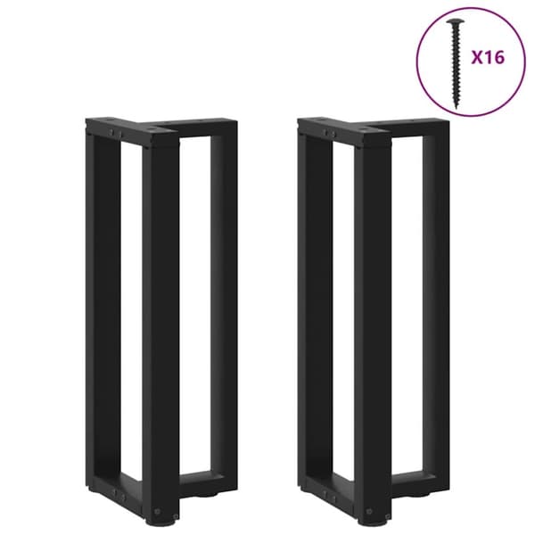 vidaXL konsolipöydän jalat T-muotoiset 2 kpl musta 38x25x(72-73) cm