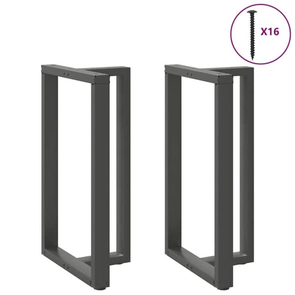 vidaXL Barbordben T-formet 2 stk antrasitt 60x35x(100-101) cm stål