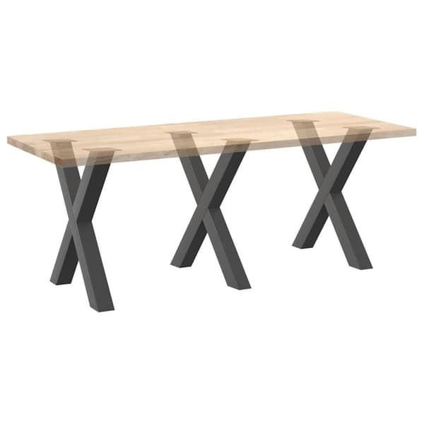 vidaXL Matbordsben X-formad 3 st antracit 70x(72-73) cm stål