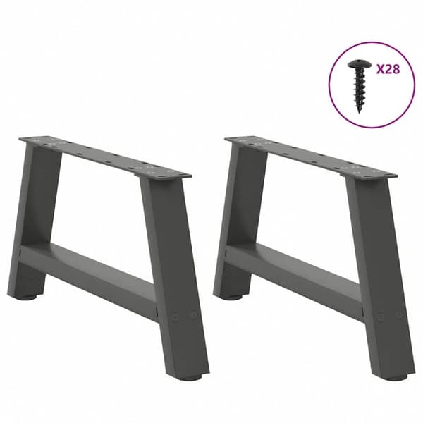 vidaXL Salongbordben A-formet 2 stk antrasitt 70x(30-31) cm stål