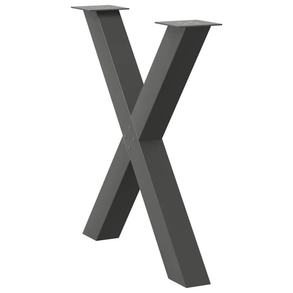 vidaXL Spisebordben X-formet 2 stk antrasitt 80x(72-73) cm stål