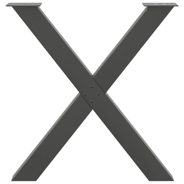vidaXL Spisebordben X-formet 2 stk antrasitt 80x(72-73) cm stål