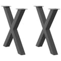 Miniatyrbilde 1 av 10: vidaXL Spisebordben X-formet 2 stk antrasitt 80x(72-73) cm stål