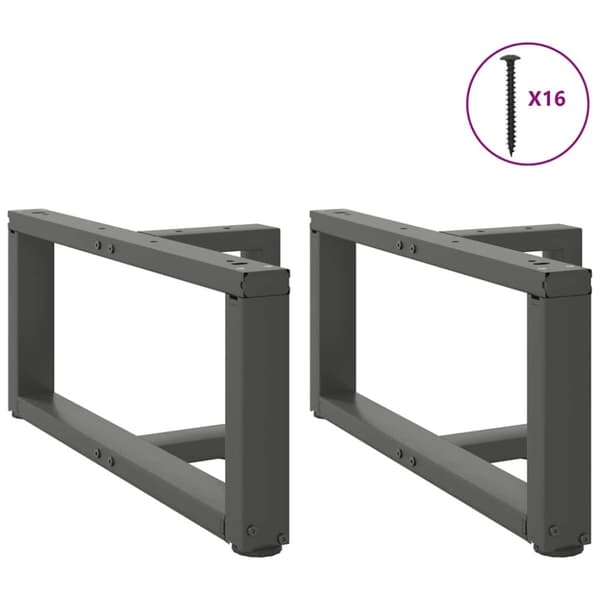 vidaXL Salongbordben T-formet 2 stk antrasitt 70x25x(30-31) cm stål