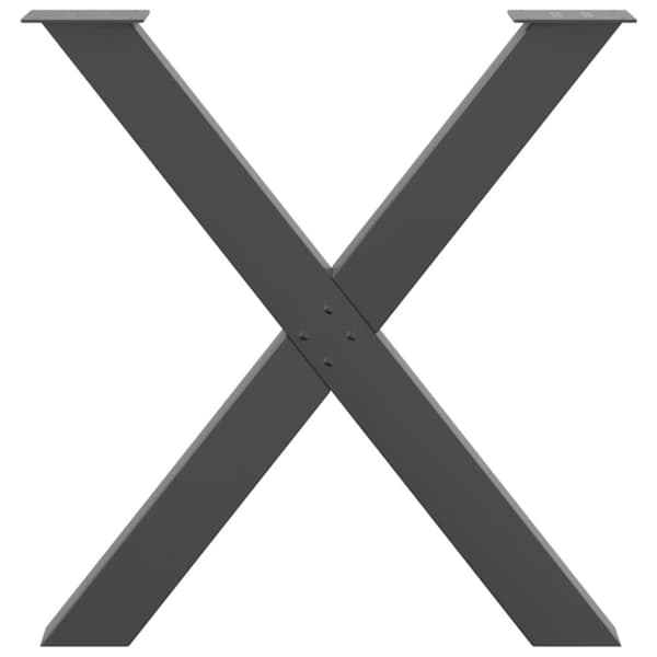 vidaXL Spisebordben X-formet 3 stk antrasitt 80x(72-73) cm stål