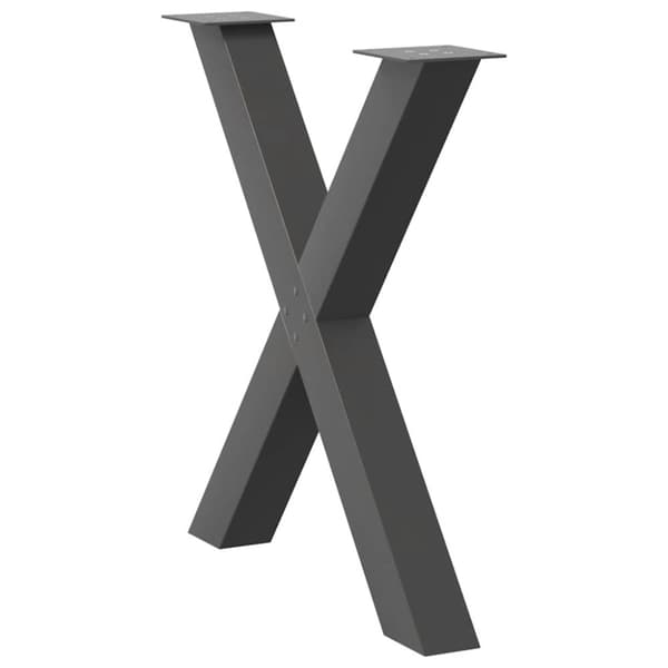 vidaXL Ruokapöydän jalat X-muotoiset 2 kpl Antrasiitti 70x(72-73) cm