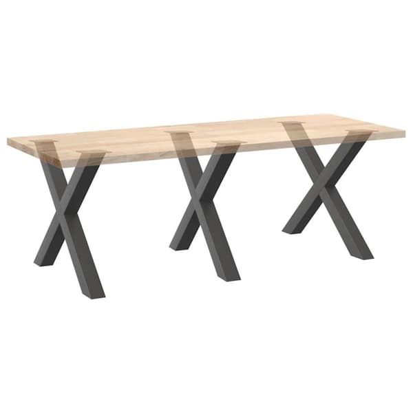 vidaXL Ruokapöydän jalat X-muotoiset 3 kpl antrasiitti 90x(72-73) cm