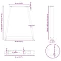 Miniatyrbilde 10 av 10: vidaXL Salongbordben V-formet 2 stk hvit 50x(72-73) cm stål