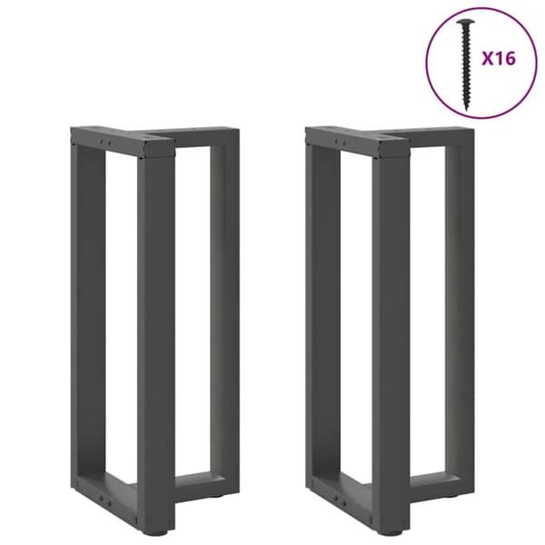 vidaXL Barbordben T-formet 2 stk antrasitt 50x35x(90-91) cm stål