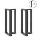 Miniatyrbilde 3 av 10: vidaXL Barbordben T-formet 2 stk antrasitt 50x35x(90-91) cm stål