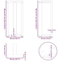 Miniatyrbilde 10 av 10: vidaXL Barbordben T-formet 2 stk antrasitt 50x35x(90-91) cm stål