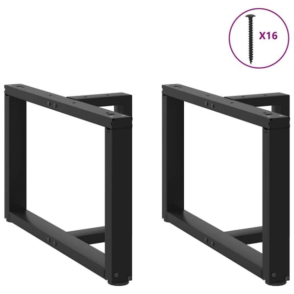 vidaXL Sohvapöydän jalat T-muotoiset 2 kpl musta 70x25x(42-43) cm teräs