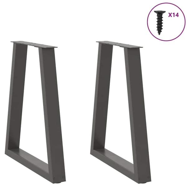 vidaXL sohvapöydän jalat V-muoto 2 kpl antrasiittia 50x(72-73)cm teräs
