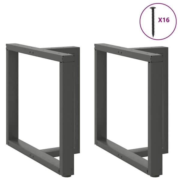 vidaXL Spisebordben T-formet 2 stk antrasitt 80x35x(72-73) cm stål