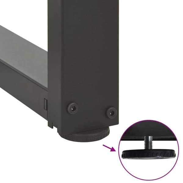 vidaXL Spisebordben T-formet 2 stk antrasitt 80x35x(72-73) cm stål