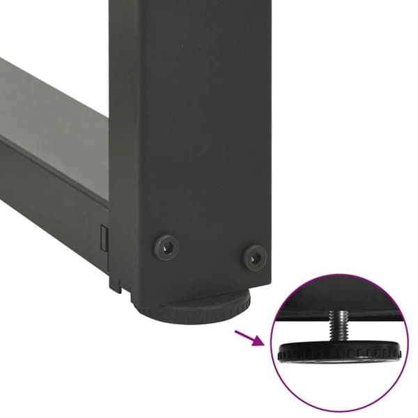 vidaXL Spisebordben T-formet 2 stk antrasitt 80x35x(72-73) cm stål