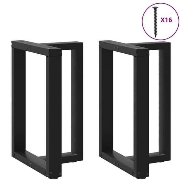 vidaXL Spisebordben T-formet 2 stk svart 50x35x(72-73) cm stål