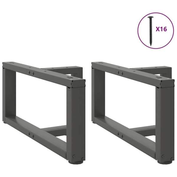 vidaXL Soffbordsben T-formade 2 st antracit 60x25x(30-31) cm stål