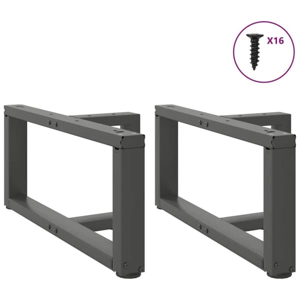 vidaXL Soffbordsben T-formade 2 st antracit 60x25x(30-31) cm stål