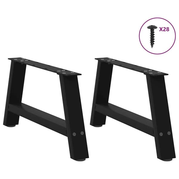 vidaXL Sohvapöydän jalat A-muotoiset 2 kpl Musta 60x(30-31) cm Teräs