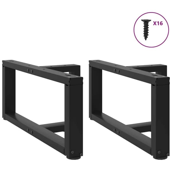vidaXL sofabordben T-formet 2 stk 60x25x(30-31) cm stål sort