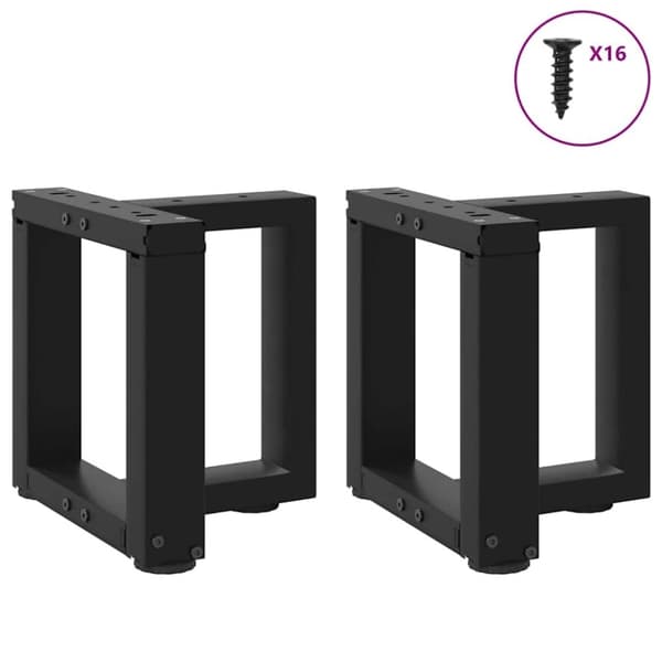 vidaXL Soffbordsben T-formade 2 st svart 30x25x(30-31) cm stål