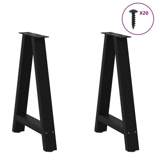 vidaXL Soffbordsben A-formade 2 st svart 60x(72-73) cm stål