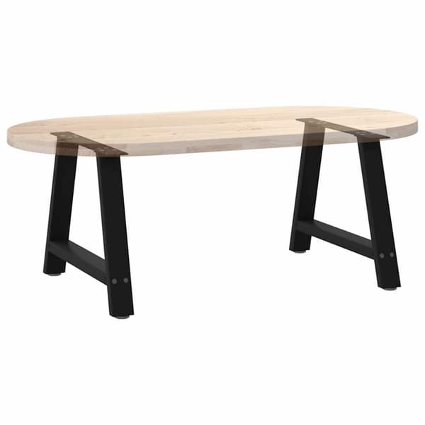 vidaXL Salongbordben A-formet 2 stk svart 70 x (42-43) cm stål