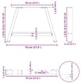 Miniatyrbilde 10 av 10: vidaXL Salongbordben A-formet 2 stk svart 70 x (42-43) cm stål