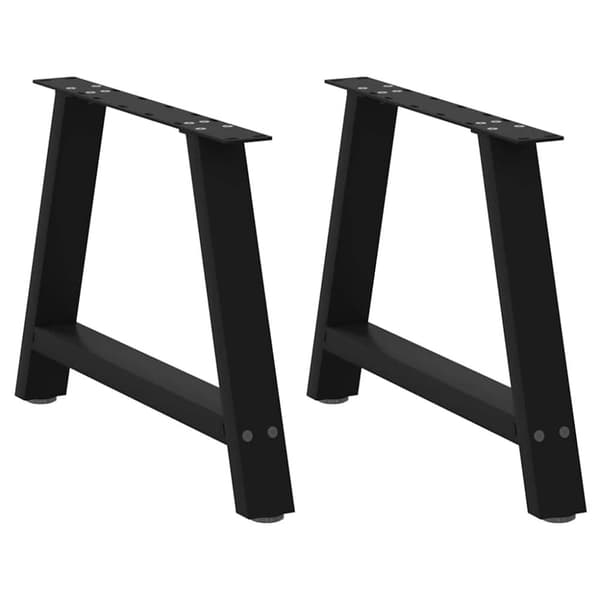 vidaXL Salongbordben A-formet 2 stk svart 70 x (42-43) cm stål